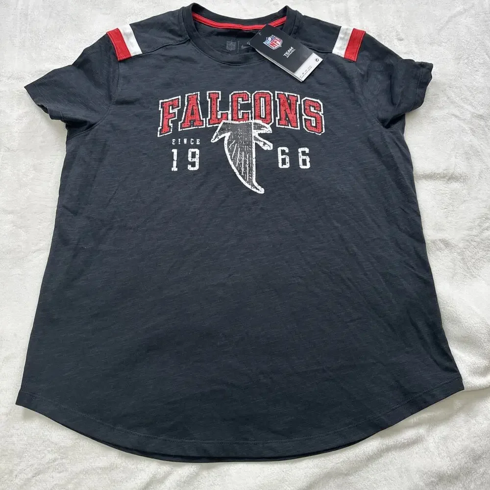 Nike Atlanta Falcons T Shirt Women's‎ Large Black Graphic 1966 Logo NFL Football